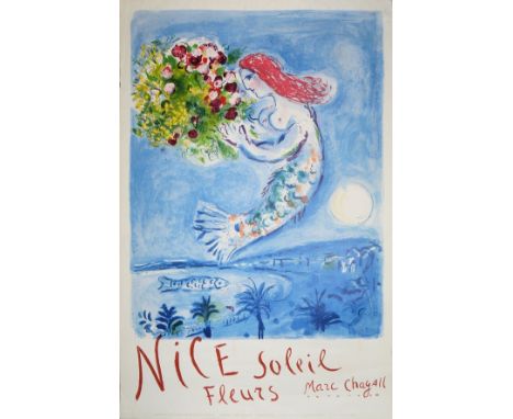 Marc Chagall, Nice soleil fleurs, Plakat, von 1962Marc Chagall, 1887 Peskowatik/Witebsk, Russisches Kaiserreich, heute Belaru