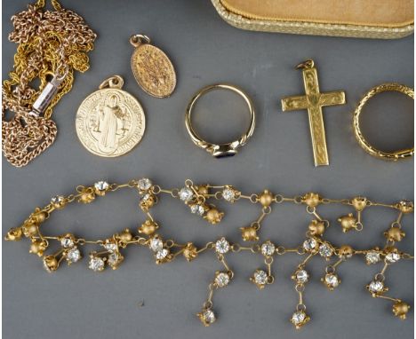Costume jewellery, including a white metal Scottish style bracelet set with hardstones, stamped 'Miracle Silver'; coral neckl