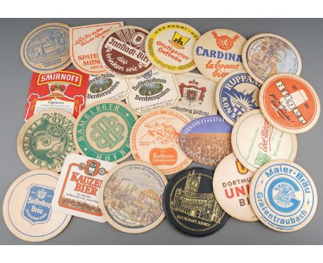 An extensive collection of vintage mainly German beer mats (1 box) 