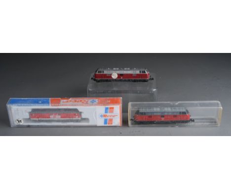 One tray of N gauge DB locos to include Marklin and Roco 