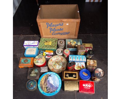 A collection of various vintage biscuit, oil and sweet tins, various maker (1 box -Q) 