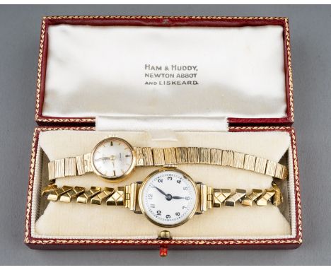 A 9ct yellow gold ladies Rotary watch, gross weight approx 14.2g (bracelet is 9ct gold); together with a ladies 9ct gold case
