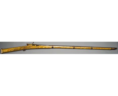 A LATE 18TH CENTURY INDIAN MATCHLOCK HUNTING GUN. Over 5ft long, originating from India, circa late 18th to early 19th centur