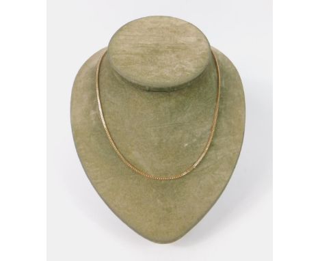 A 9ct herringbone neck chain, on a bolt ring clasp, 10.5g. 