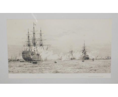•Wiiliam Lionel Wyllie RA (1851-1931). Proclaiming Our Sailor King 1910, etching, published by The Art Union of London, 44.5c