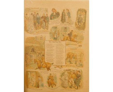 English School (19thC).  The Hunting Day, lithographic prints, 40cm x 30cm, (4).