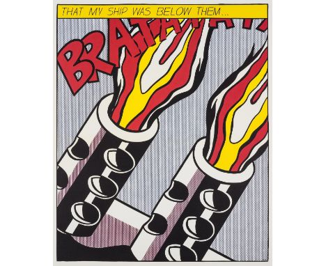 Roy Lichtenstein (1923-1997) after.As I Opened FireThe triptych offset lithograph printed in colours, 1966, each on wove, fro
