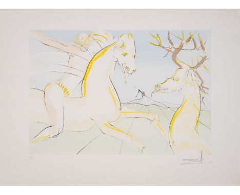 δ Salvador Dalí (1904-1989)Le Cavalier et le Cerf, from Le Bestiaire de La Fontaine (Field 74-1E; M&amp;L 655)Engraving with 