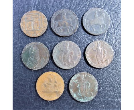 BRITISH 18TH CENTURY TOKENS, ESSEX, HALFPENNY, OB. A WEAVING LOOM,? SUCCESS TO THE BAY TRADE?, REV. WITH COLCHESTER CASTLE, E