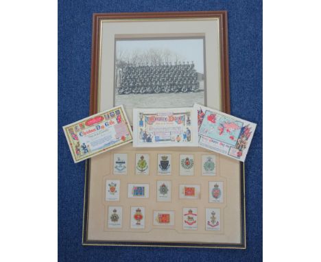 MILITARY INTEREST, FIFTEEN SILK CIGARETTE CARDS DEPICTING THE QUEEN'S ROYAL WEST SURREY 2nd REGIMENT AND FOURTEEN OTHER VARIO