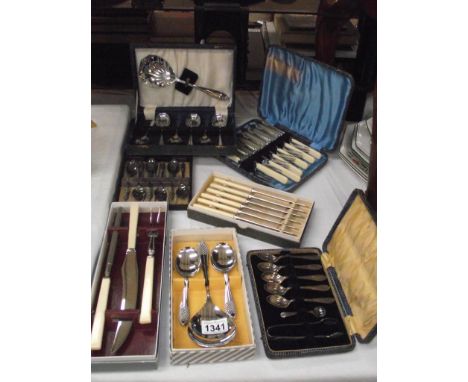A quantity of vintage boxed cutlery sets