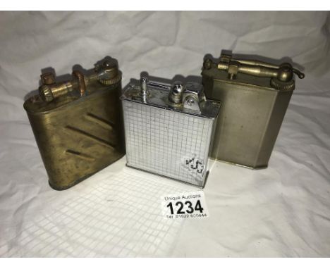 3 vintage large French lift arm lighters