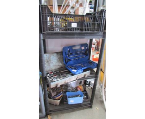 Three shelves of tools, (Collect only)