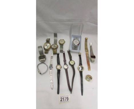 A mixed lot of wristwatches including Sekonda, Lorus, Tissot, Rotary etc.,