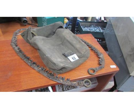 An old knapsack and one other item.