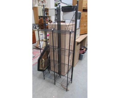 A pair of tall metal shelf units. (Collect only)