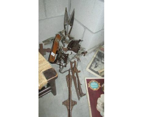 A mixed lot of tools etc.,