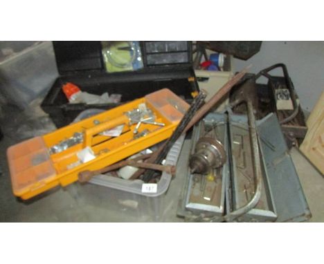 A large lot of tool boxes and tools. (Collect only)