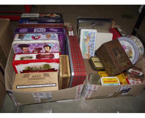 2 boxes of vintage collectors tins