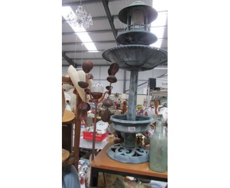 A bird bath and a garden light (Collect only)