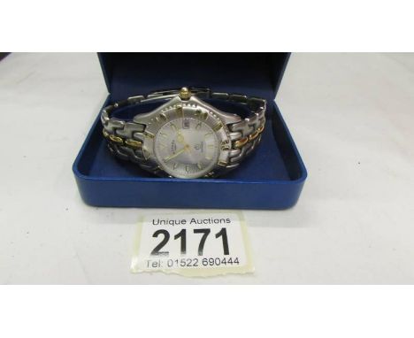 A boxed Rotary Sapphire wrist watch. ****Condition report**** Doesn't appear to work.Second hand doesn't move when shook.Poss