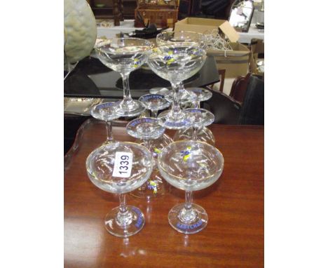 10 vintage Babycham glasses