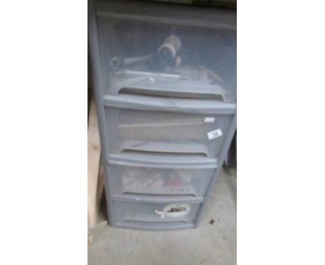 A four drawer chest containing tools etc., (Collect only)