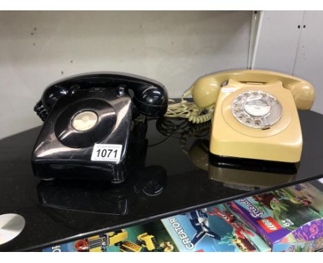 2 vintage telephones