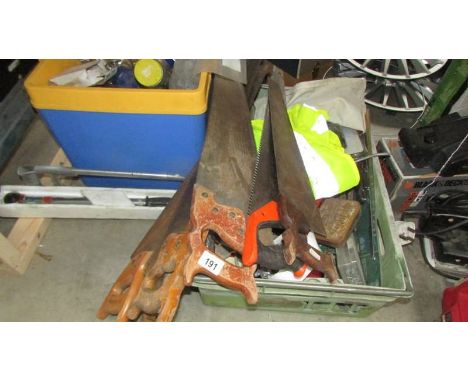 A large quantity of tools including 6 saws. (Collect only)