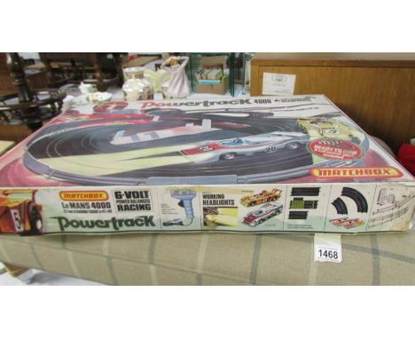 A vintage Matchbox Powertrack Le Mans 4000 racing set