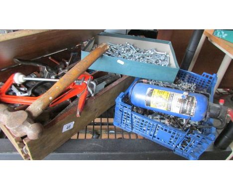 A good lot of workshop consumables and a case of tools.