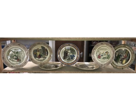 7 vintage Adams collectable/cabinet plates