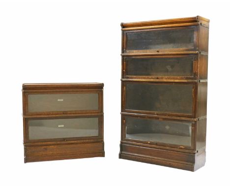 A Globe Wernicke modular bookcase,early 20th century, with four sections,87cm wide31cm deep146cm high,together with a two sec