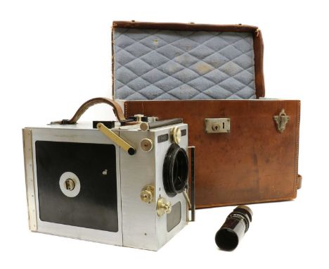 A Le Parvo model H cine camera body,c.1920 with a leather caseCondition ReportKnocks and wear throughout. Please note that th