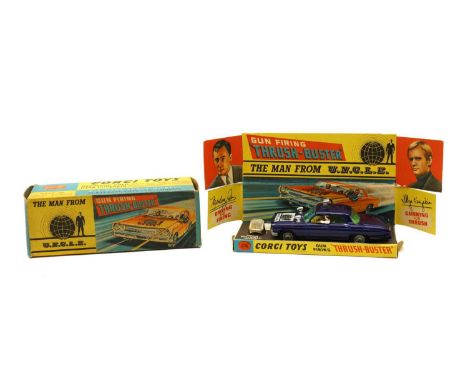 Corgi Toys No 497,'The Man From U.N.C.L.E.', gun firing 'Thrush-Buster', Royal blue body over a yellow interior with Waverly 