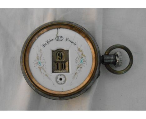A late 19th Century Gedeon Thommens steel cased jump hour digital pocket watch with lever movement - damaged and with later n