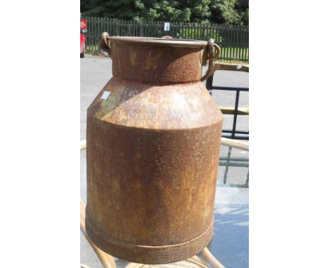 A vintage metal dairy churn marked for Burtons Dairies, Gloucester Street, Oxford