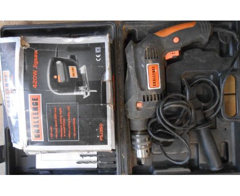 A Challenge hammer drill - sold with a jigsaw of the same make