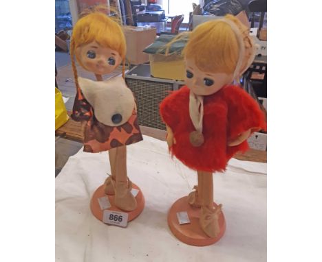 Two vintage 1960's LSM fashion doll figures