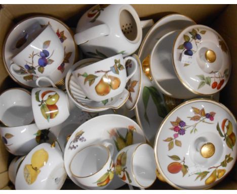 A quantity of Royal Worcester Evesham tableware including tureen, teapot, dishes, cups and saucers, bowls, etc.