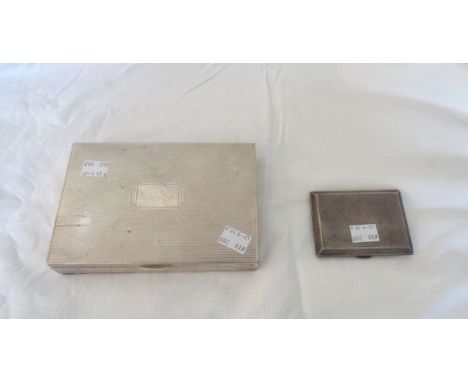 A silver clad cheroot box and a silver cigarette case - various condition