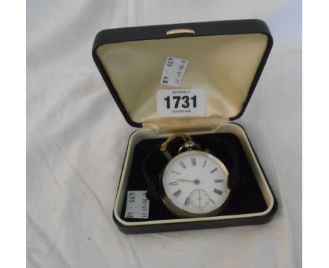 A silver cased pocket watch with fusee movement - Chester 1870's