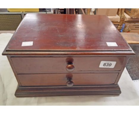 A 19th Century mahogany two drawer collectors' chest containing Neolithic and later worked/flint flakes, fossils and minerals