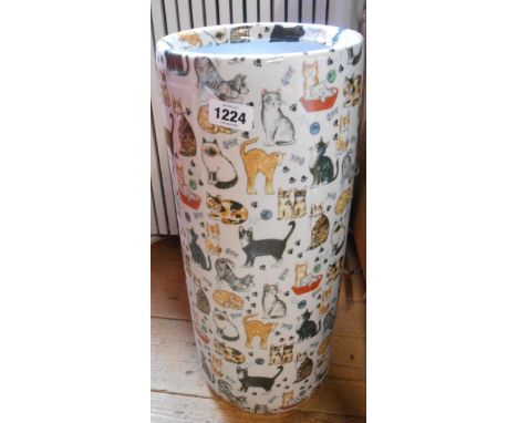 A china stick stand decorated with cats