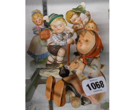 Five assorted Hummel and other figurines - various condition