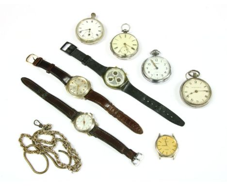 A collection of wristwatches and pocket watches, to include a gentlemen's Harvester special antimagnetic automatic strap watc