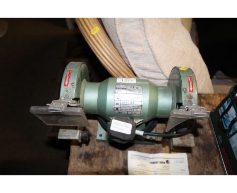 An Agojama dual wheel bench grinder 