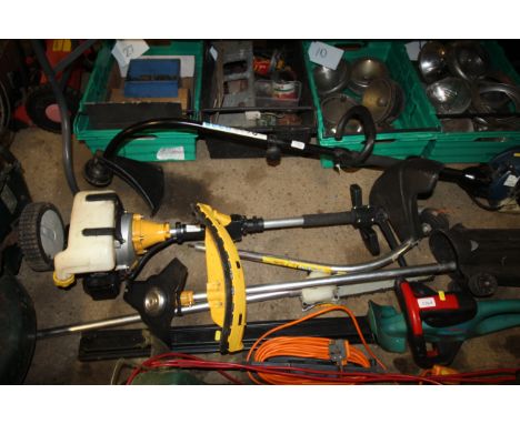A petrol multitool comprising strimmer, brush cutter and long pole chainsaw