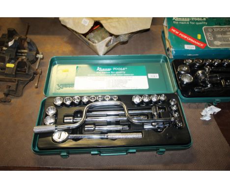 A quantity of Kamasa-Tools No.4892 ½" drive socket wrench set in fitted metal case