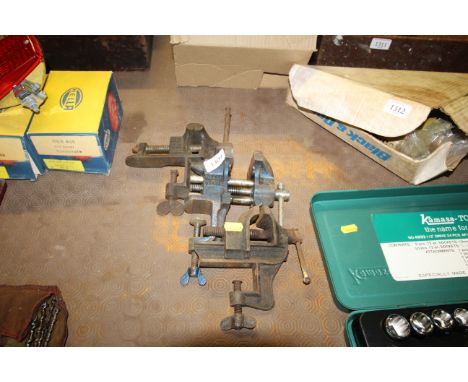 A Woden No.260 bench vice and two others 